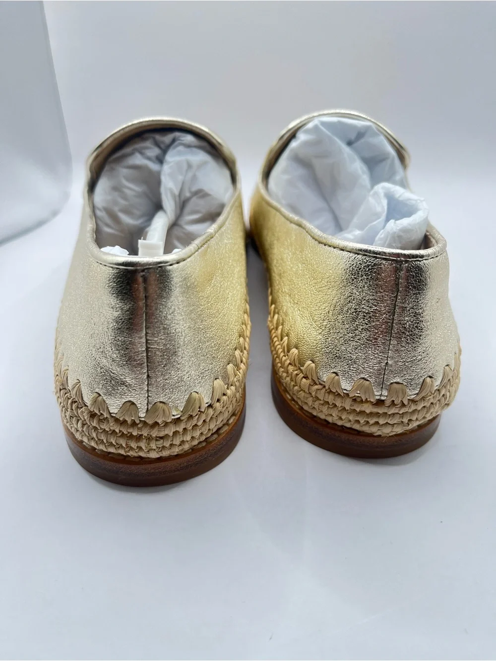 Vince Women's 9.5M Jalen Metallic and Jute Slip-On Espadrille Loafer